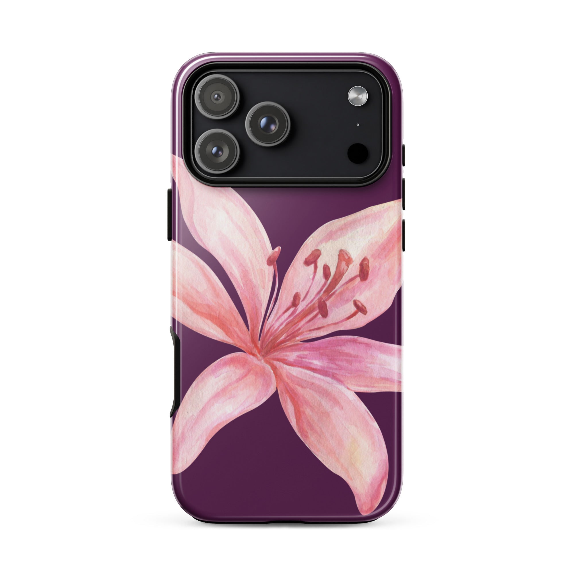Tiger Lily Purple Pink iPhone Case - Dual Layer Protection With Polycarbonate Outer Shell